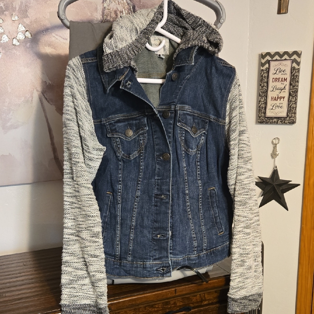 Torrid Blue Jean Jacket with Gray Sleeves